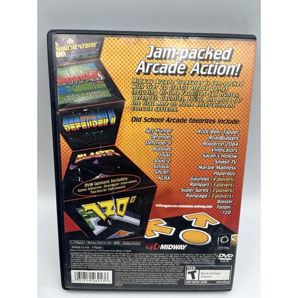 Midway Arcade Treasures 1 PS2 PlayStation 2 Complete CIB - Picture 4 of 8
